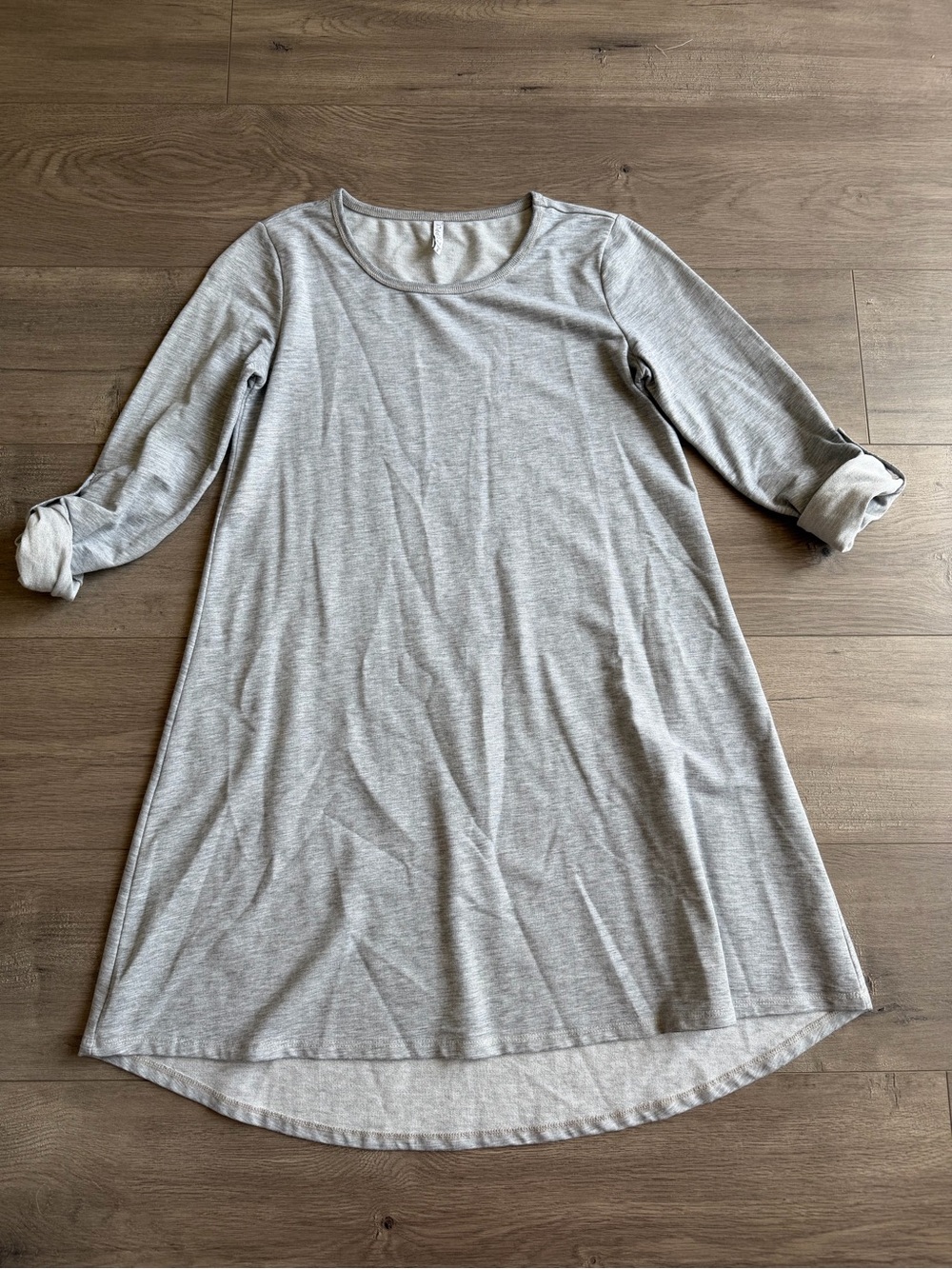 Z Supply Heathered Light Gray Swing Dress - Casual 3/4 Sleeve - size small